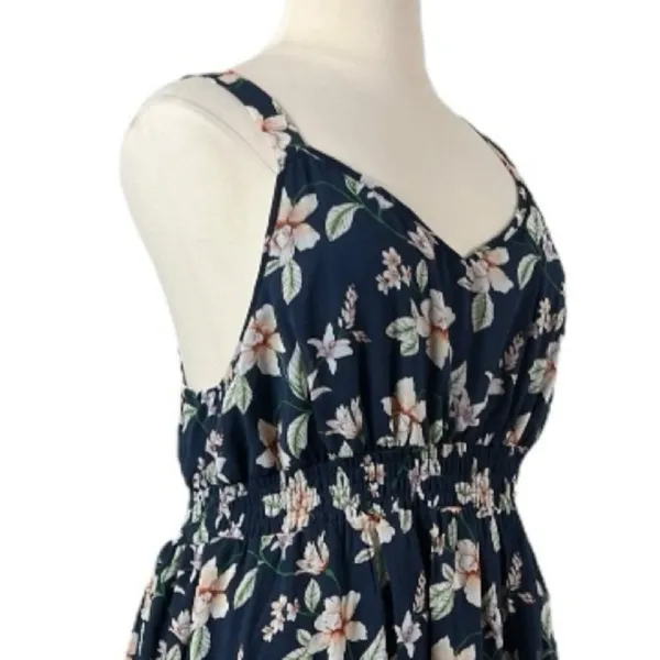3rd + Malt New Midi Dress Smocked Hi Low Blue Pink Floral Women’s Plus Size 3XL - Image 6