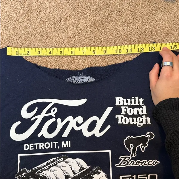 Ford Navy Graphic Sweatshirt Size Large - Image 5