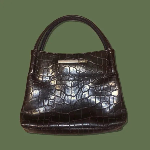 Vintage Esprit Dark Black Brown Mini Handle Bag - Image 2