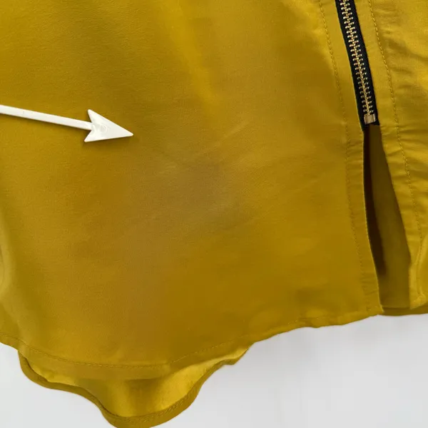 Amanda Uprichard Blouse Large NWT Mustard 100% Silk Zip Sleeveless Chartreuse - Image 4