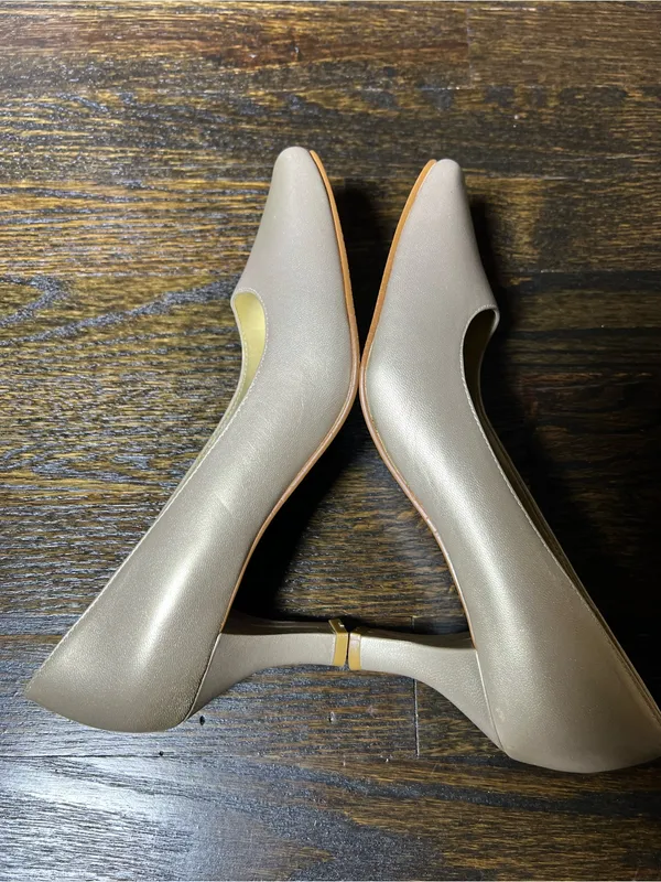 East 5th Women’s 7 Wide Champagne Slip-On Dress Pumps Square Toe Block Heel - Image 6
