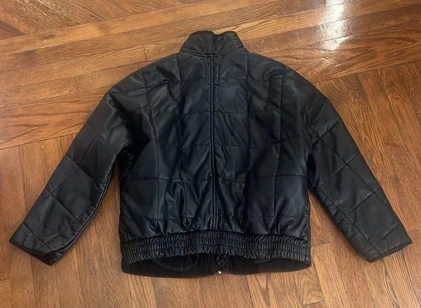Free People Dolman Quilted Jacket Black Leather - Image 4