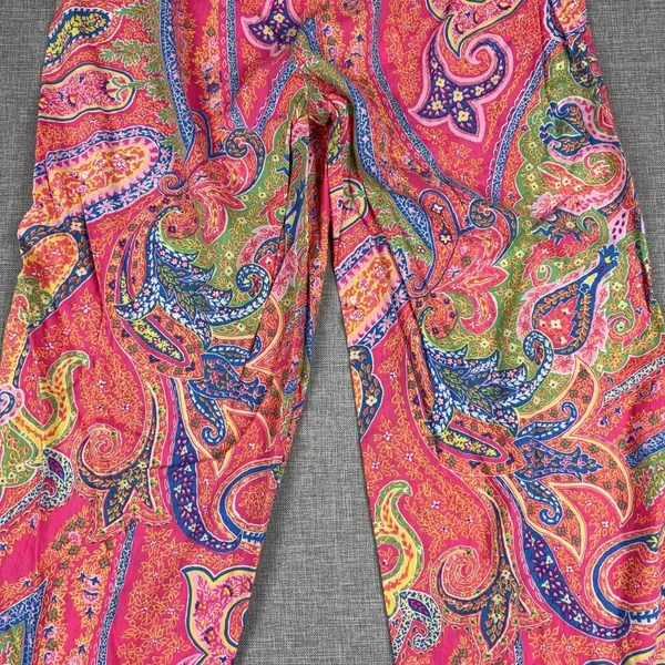 Lauren Ralph Lauren Paisley Capri Pants Womens Medium Elastic Waist - Image 10