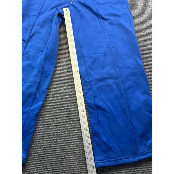 Royal Blue Wide Leg Pintuck Sweatpants Womens‎ Medium Fleece Lined Drawstring - Image 6