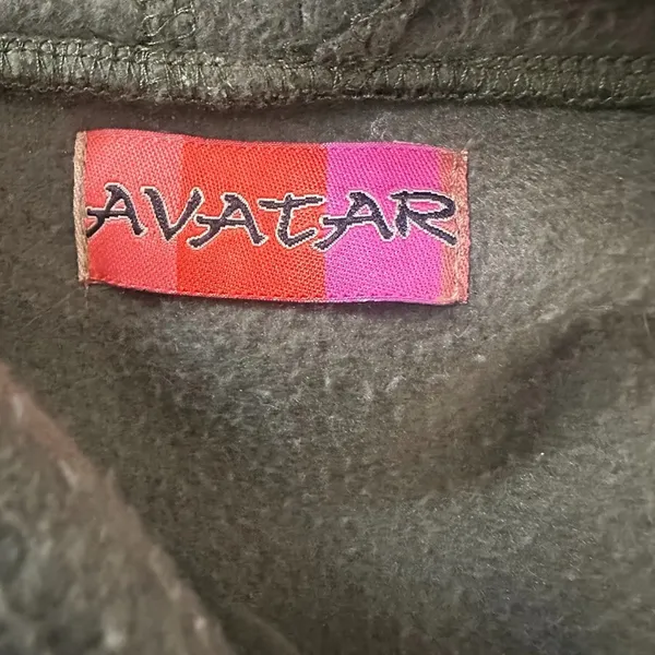 AVATAR CLOTHING Nepal Green‎ Wrap Fleece Top Sweater Wooden Button Size Medium - Image 11