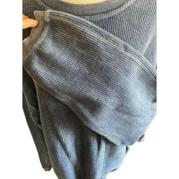 Corded Crew Slate Blue Chi Omega Corduroy-Style Sweatshirt – Size Large - Image 10