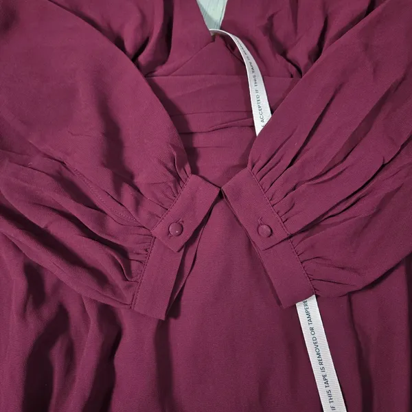 Lulus Love You So Burgundy Long Sleeve V-Neck Maxi Dress Size L New - Image 9