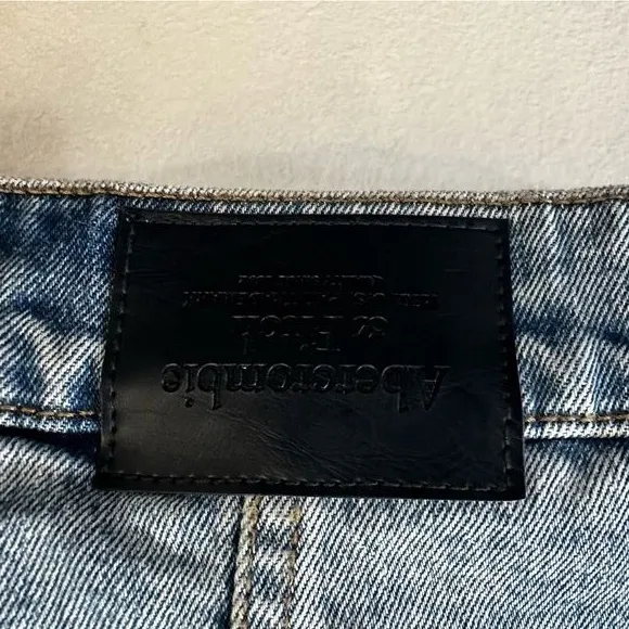 Abercrombie‎ & Fitch Denim Trucker Jacket Sherpa Collar Size Small Blue - Image 8