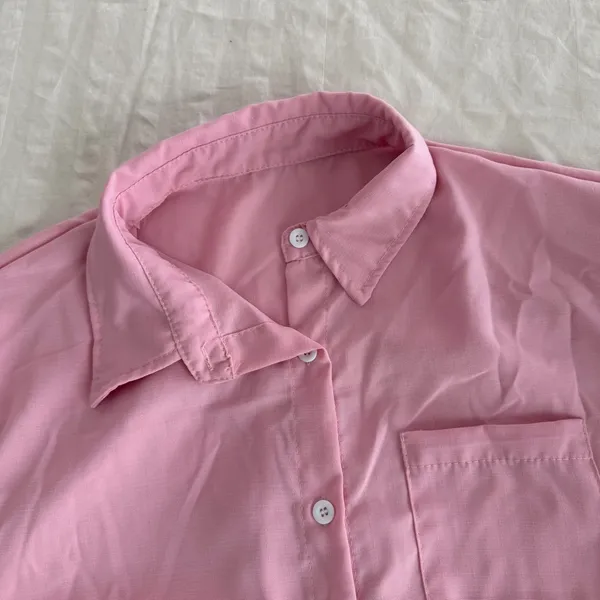 Women's Long Sleeve Button Up Blouse Pink Mauve Color Size S #260494 - Image 3
