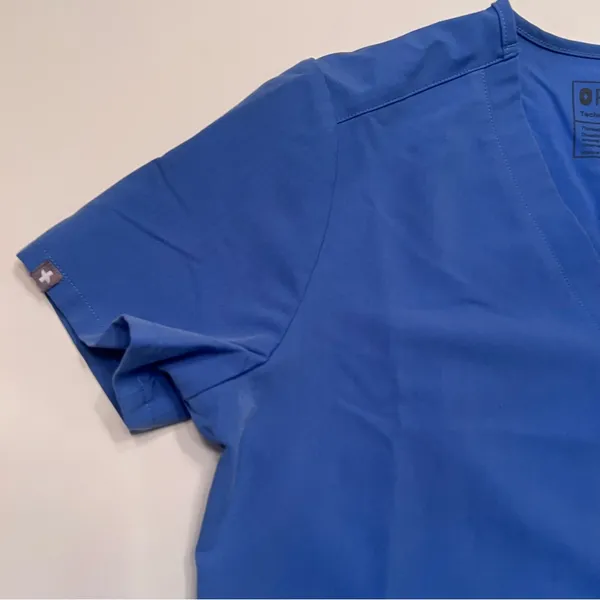 FIGS‎ SCRUBS Ceil Blue Catarina One-Pocket Scrub Top Embroidered "M." Size Small - Image 4