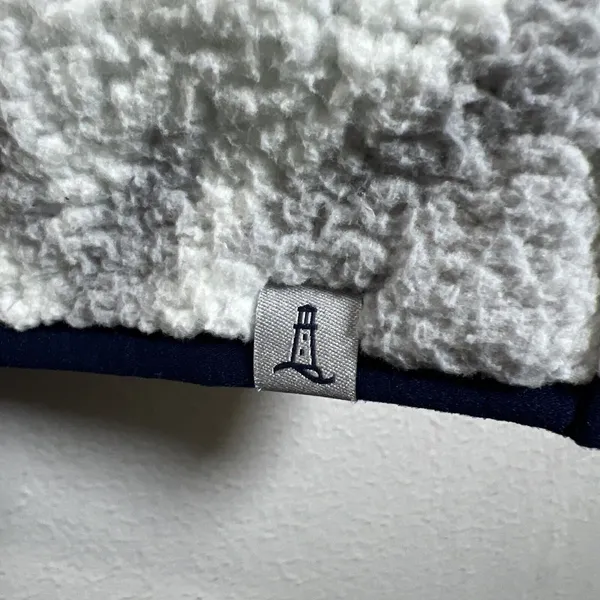 Lands’ End Women LARGE White Gray Sherpa Fleece Pullover Sweatshirt Holiday - Image 2