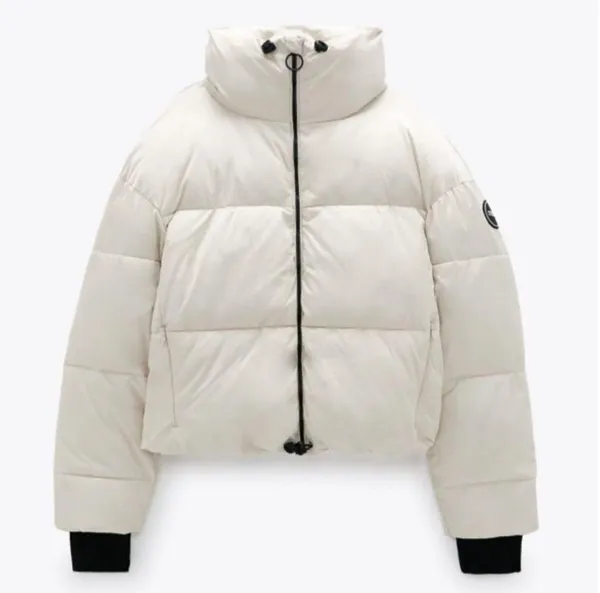 ZARA NWT oyster white water repellent puffer jacket - Image 4