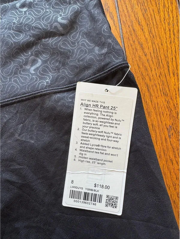 Lululemon Align High Rise 25” Yogo Emboss Black Size 8 NWT - Image 6
