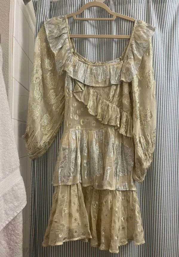 Holiday Metallic Sparkly Mini Dress - Image 2