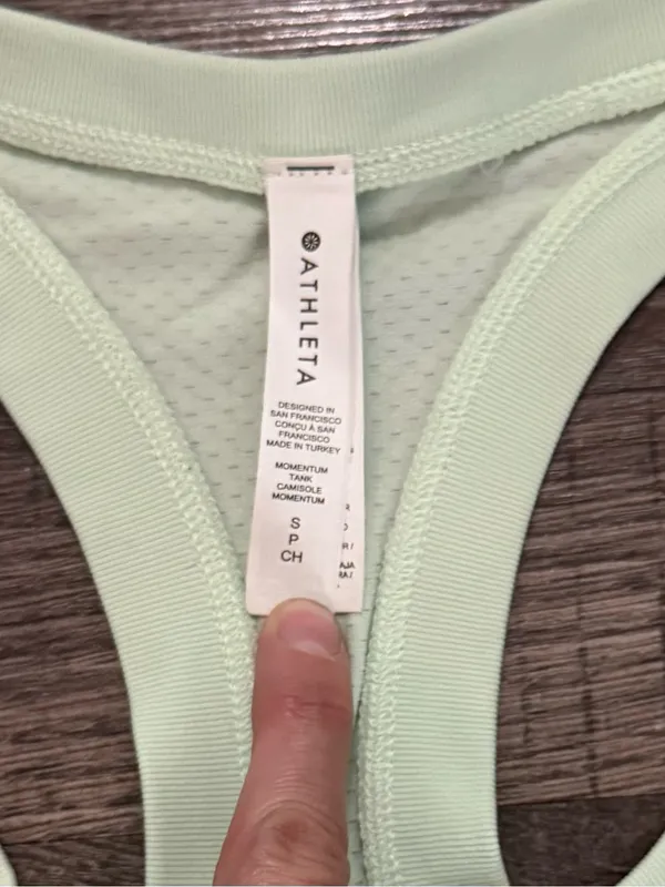 Athleta Mint Green Racerback Seamless Momentum Tank Top Small Activewear Workout - Image 2