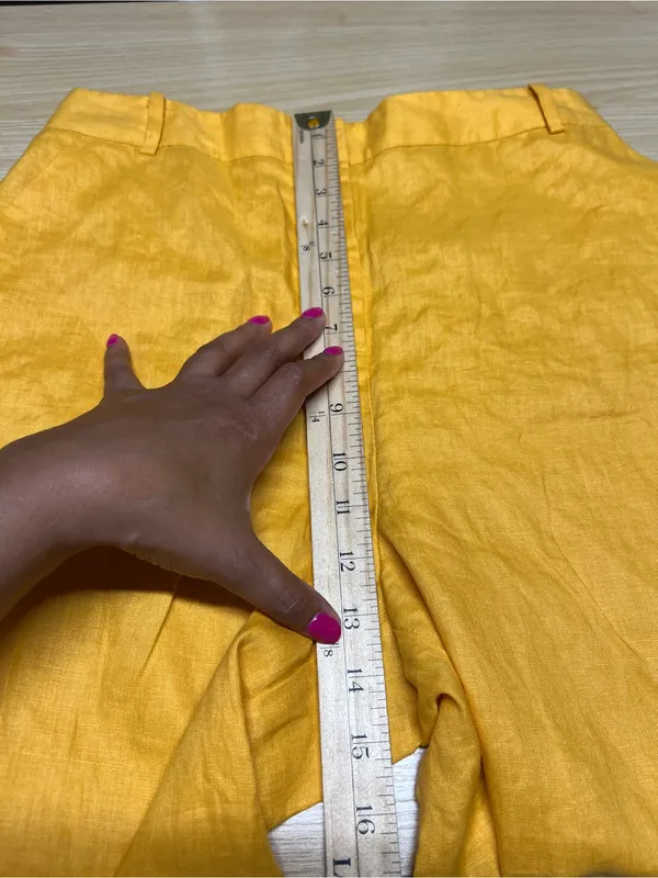 Worthington High Waist Wide Leg Crop Linen Pants M California Gold NWT - Image 12