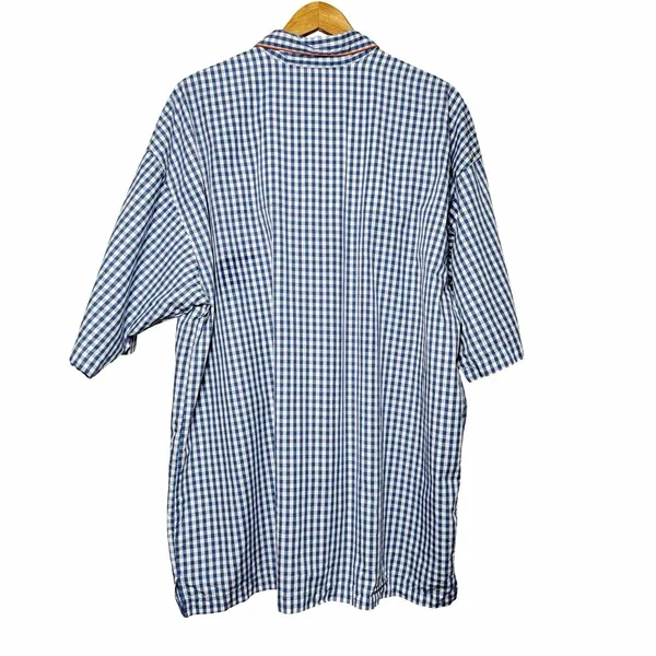 Polo Ralph Lauren Pajama Sleep Shirt Mens XL Blue Gingham Cotton Nightshirt Pony - Image 2