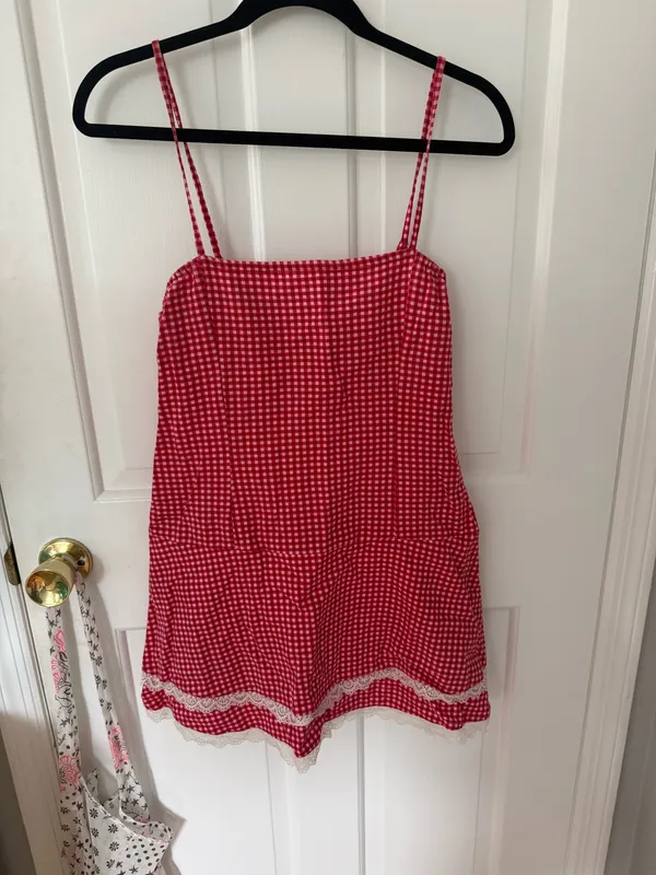 Motel Rocks red gingham mini dress - Image 4