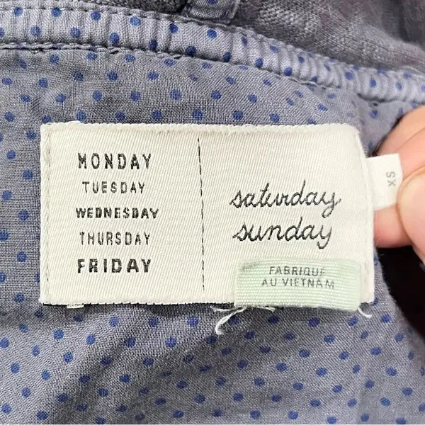 Anthropologie Saturday Sunday Blue Hooded Long Sleeve Shirt Women’s XS - Image 2