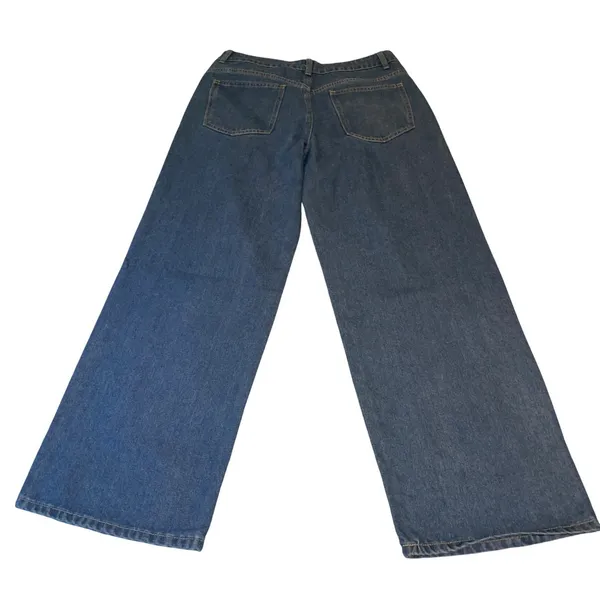 NiMin Women Medium Wash Wide Leg High Waisted Denim Jeans - Image 3