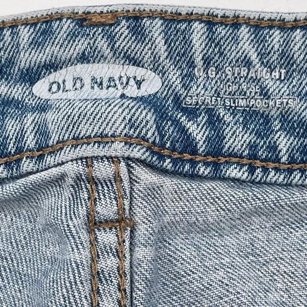 OLD NAVY Jeans Women's Size 18 Blue Denim Distressed OG High‎ Rise Straight Leg - Image 2