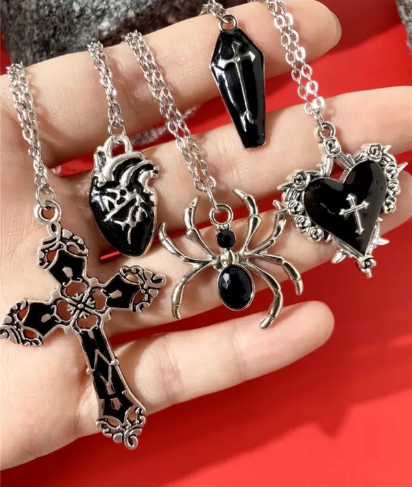 & Other Stories Y2K Vintage Style Stainless Steel (5) Piece Gothic/Punk Style “18 inch Necklaces - Image 3