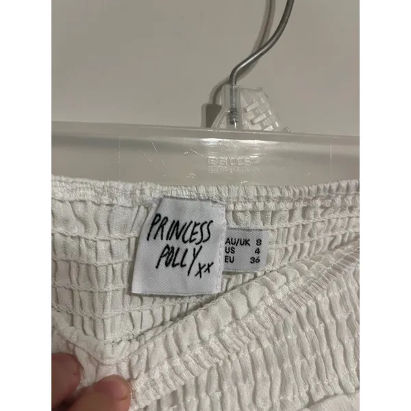Princess Polly Dion Maxi Skirt White Tiered Peasant Smocked Waist Size 6 - Image 5