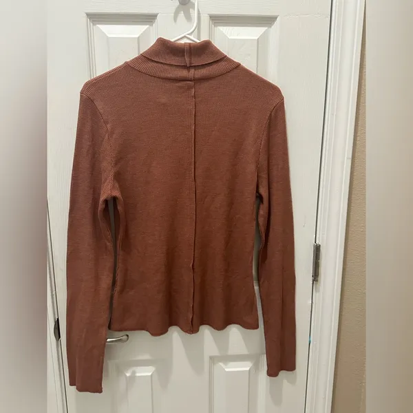LULUS Brown Ribbed Turtleneck Top size XL NEW - Image 3