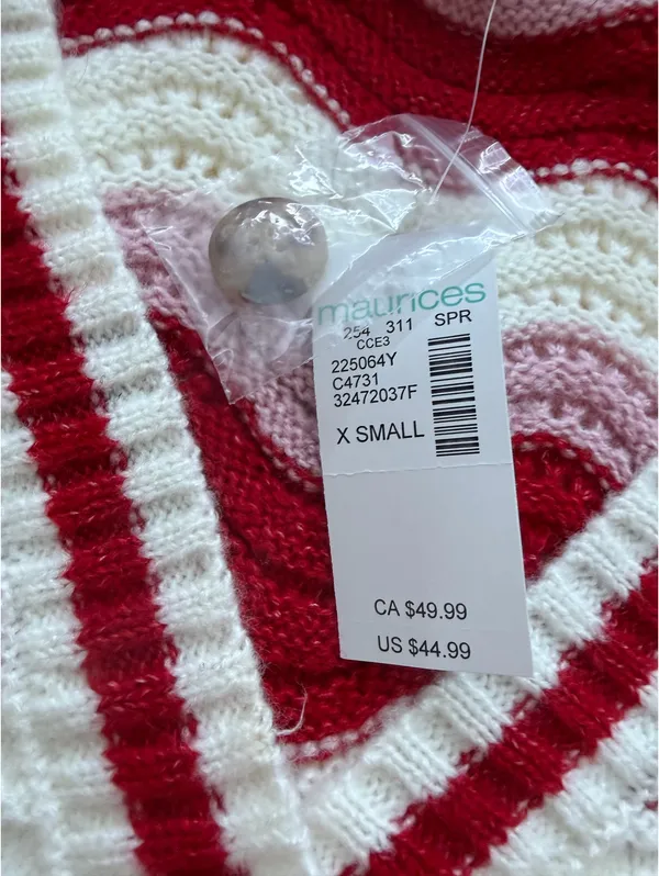💕 Pink & Red Chevron Cardigan Maurice’s 💕 - Image 2