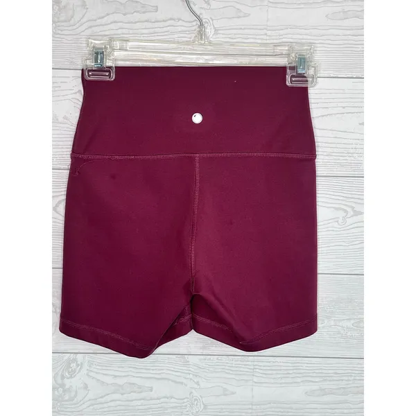 Yogalicious Lux burgundy high- waisted biker shorts Size Small - Image 2