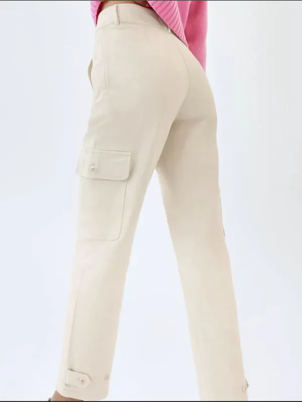 Aritzia Wilfred Free Modern Cargo Pant Cream Straight-Leg Cargo Pants size 4 - Image 2