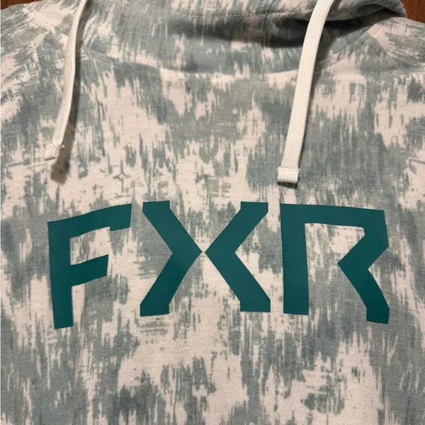 Women's FXR Teal Tie-Dye Hooded Long Sleeve Top - Image 4