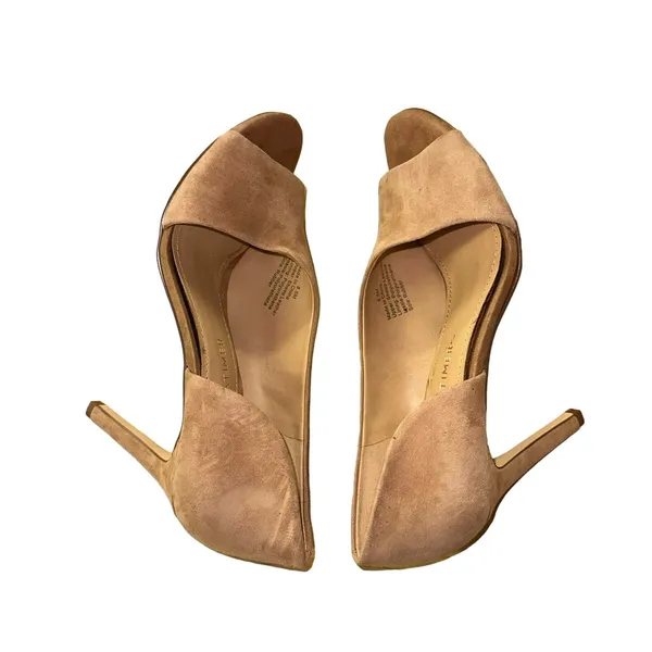 Gibson‎ Latimer Sheep Leather Open Toe Heels Tan Suede D'Orsay Pumps Size 8.5 - Image 6