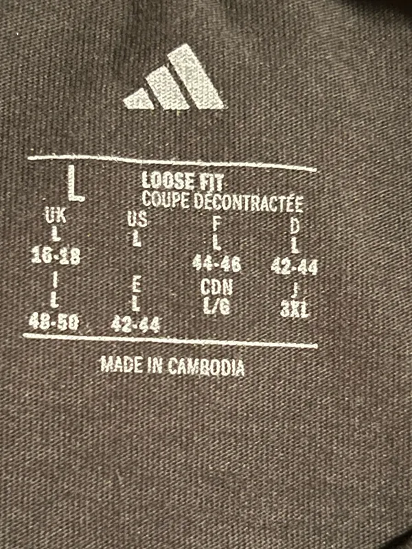 Womens large Adidas loose fit black/multi graphic shirt sleeve cropped tee - Image 4