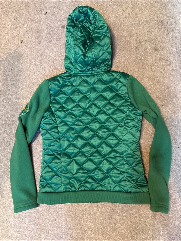 G III By Carl Banks Vintage Oregon Ducks Green Quilted Bomber Jacket Size S - Image 2