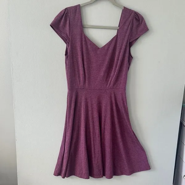 Gilli Women Dress Purple Cap Sleeve Smocked Back Fit & Flare Size Small - Image 2