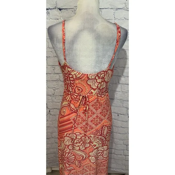 Ambrielle coral pink floral maxi dress adjustable straps Size Large - Image 6