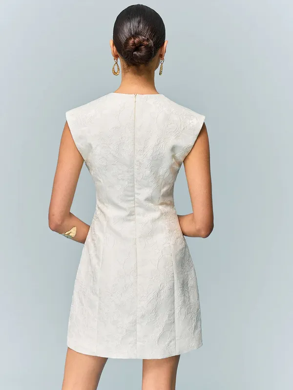 Commence Pocketed Textured Mini Dress with Metal Button small - Image 3