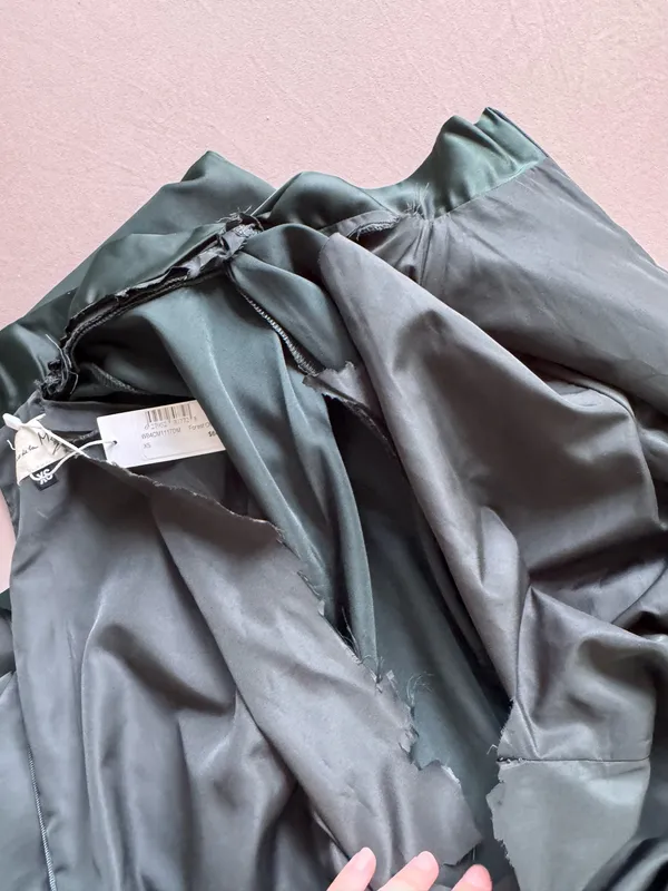 Boutique Twist Neck A-Line Satin Maxi Dress - Image 6