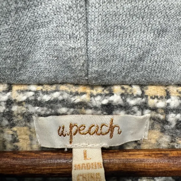 A‎ Peach (A Buckle Brand) Oversized Tweed Hooded Shacket Size Large - Image 10