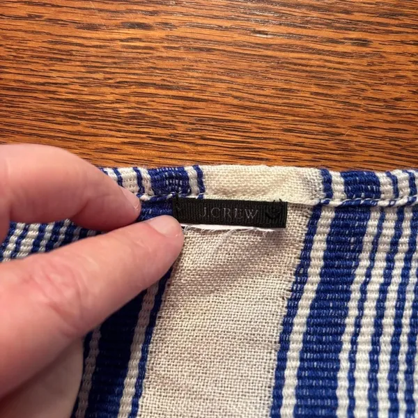 J Crew Wrap Shawl, Blue and White Stripes, Women's One size Boho‎ Peasant - Image 4