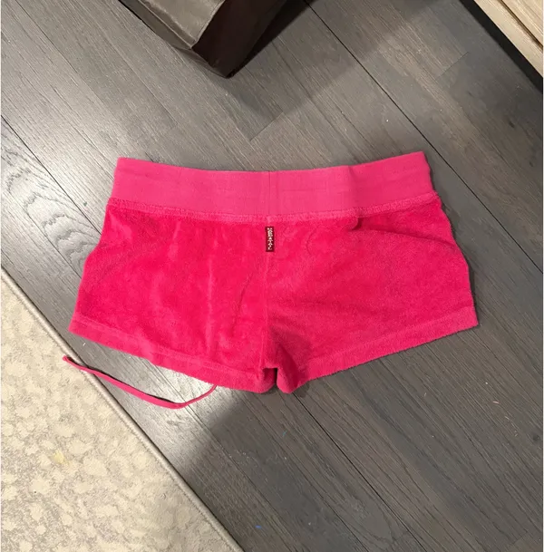 Hot Pink Terry Cloth Hardtail Shorts - Image 2