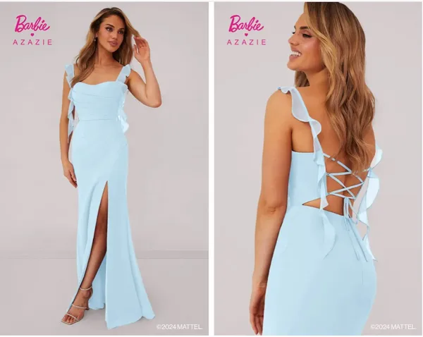 Azazie Light Blue Maxi Dress - Image 2