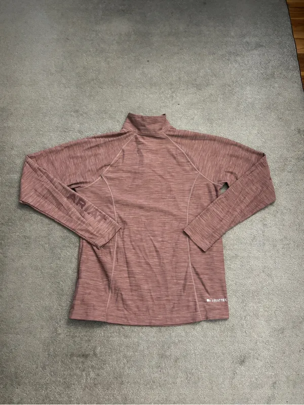 Ariat Laguna Quarter Zip Ladies Long Sleeve Top Twilight Mauve - Image 2