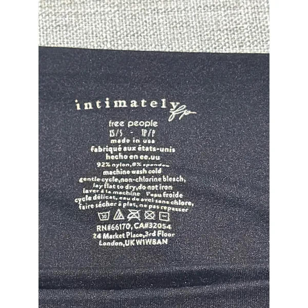 Free People Intimately Square Seamless Long Sleeve Top Black XS/S Built-in Bra - Image 4