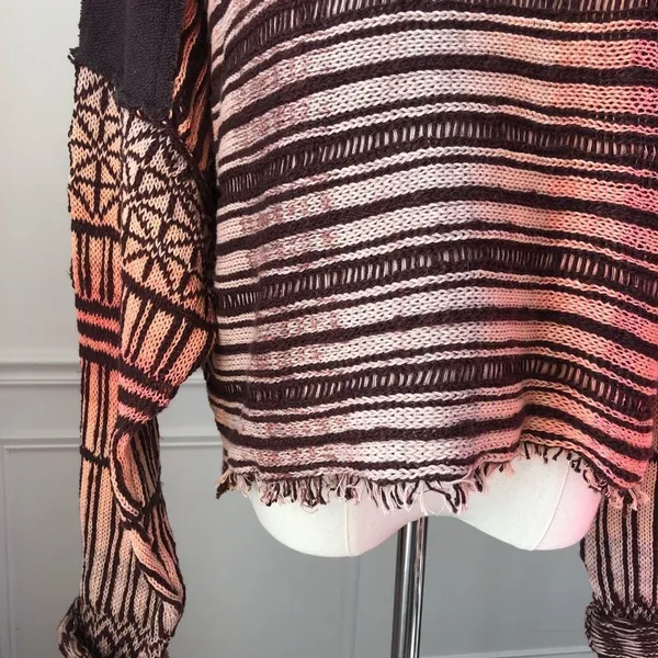 NWOT Free People Sample Sweater Fringe Crop S - Image 3