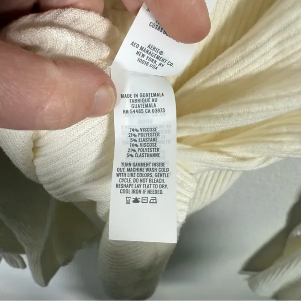 Aerie Women’s Cozy Ribbed Knit Henley in Ivory Size XXL - Image 5