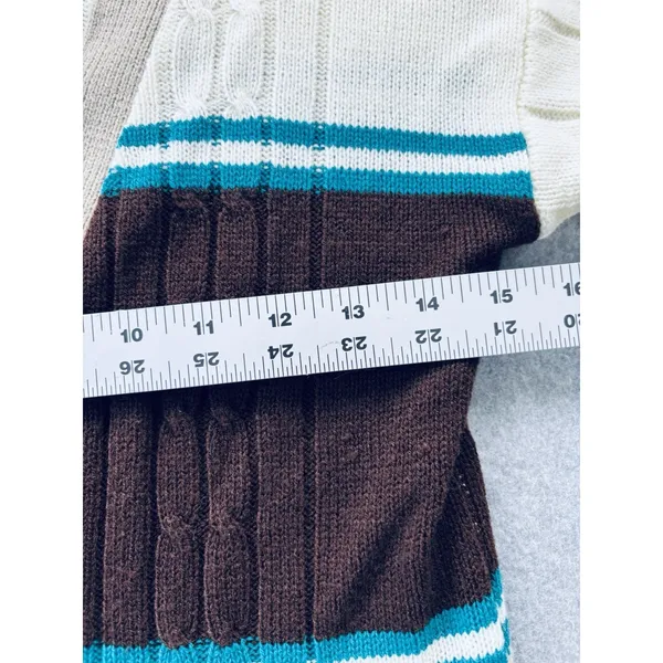 Vintage 70s Kmart Women's Small Stripe Cardigan Retro Sweater Funky Academia - Image 9