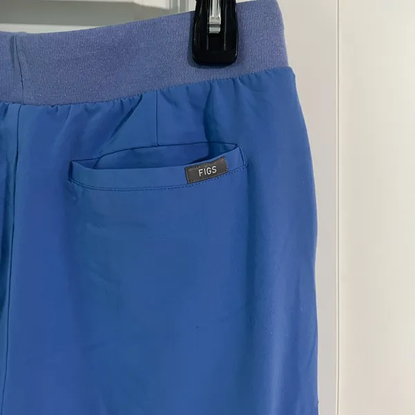 Figs Periwinkle Straight Leg Pants with Ankle Snaps- Small - Image 4