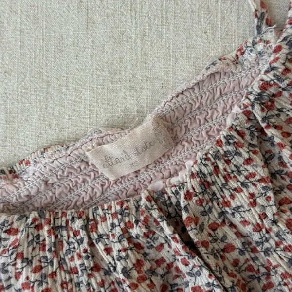 Altar'd State Floral Smocked Crop Top Red Blue Ditsy Print Tie Strap‎ XS - Image 3